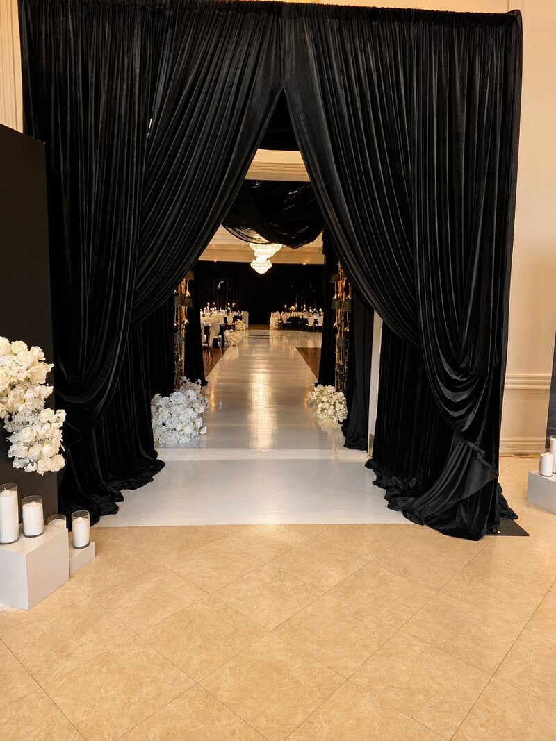 Black Velvet Entrance Tunnel — Canadian Wall to Wall Draping